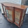 Velvet lined Display Cabinet Antique vintage Edwardian Mahogany Serpentine glass bow fronted display cabinet Image 10