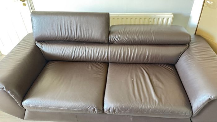 Modern Dark Brown Leather Sofa