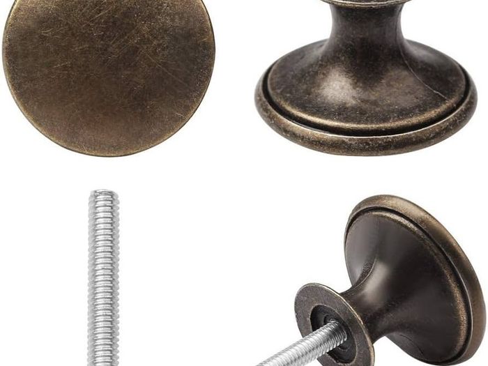 NEW SALE | 12 Pcs Bronze Kitchen Cabinet Drawers Cupboard Door Knobs, Vintage Copper Round Knobs Handles for Drawer Wardrobe Cupboard Door