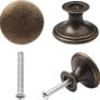 NEW SALE | 12 Pcs Bronze Kitchen Cabinet Drawers Cupboard Door Knobs, Vintage Copper Round Knobs Handles for Drawer Wardrobe Cupboard Door Image 2