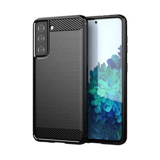 For Samsung Galaxy S21 Case Cover Carbon Fiber Design Shockproof Armor Black New - FHT32SMK3