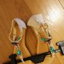 Women's White Jewelled Summer White Sandals NEW Toe Post SIZE 40 Image 4
