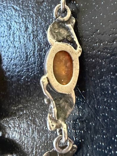 silver amber necklace
