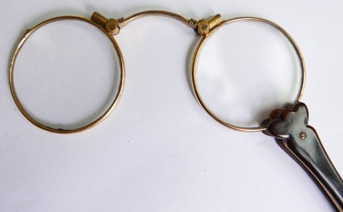 Victorian Rolled Gold Lorgnette: Flip Up Spectacles, Theatre Glasses