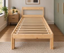 2 x Matching Sturdy Single Wooden Bed Frames - Can Deliver