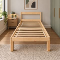 2 x Matching Sturdy Single Wooden Bed Frames - Can Deliver