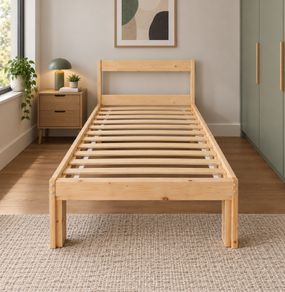 2 x Matching Sturdy Single Wooden Bed Frames - Can Deliver