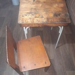 Beautiful Old Childs School Desk and Chair