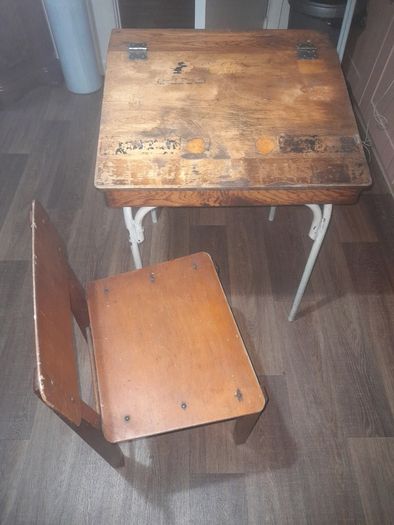 Beautiful Old Childs School Desk and Chair
