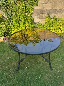 Glass garden table, 1.2m