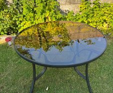 Glass garden table, 1.2m