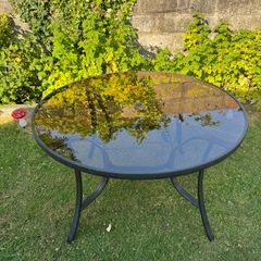 Glass garden table, 1.2m