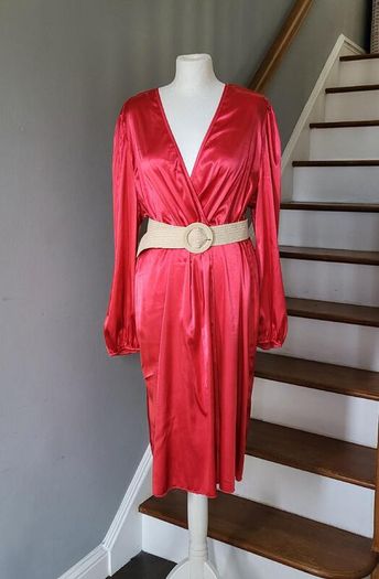 Shein red satin dress, Size 2XL / UK20