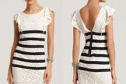 BNWT - BCBGMaxAzria White Renata Lace Silk Dress UK 10-12