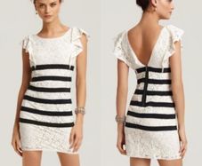 BNWT - BCBGMaxAzria White Renata Lace Silk Dress UK 10-12