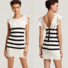 BNWT - BCBGMaxAzria White Renata Lace Silk Dress UK 10-12
