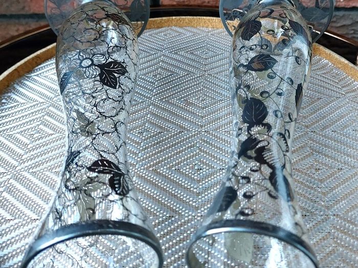 Vintage Pair of Silver City Glass Bud Vases