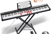 88 Key Digital Piano Keyboard Semi Weighted Electric Portable with Stand