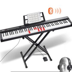 88 Key Digital Piano Keyboard Semi Weighted Electric Portable with Stand