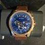 Armani Exchange AX2508 Rose Gold Plated Brown Leather Strap Watch Image 3