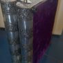 Book-shaped silver jewellery box with purple velvet lining Image 5