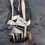 vintage golf clubs bag and woods Image 2