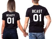 Beast And Beauty Cute Couples T-shirts Great Gift Present For Valentines Day Idea
