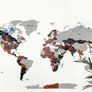 3D Premium Wooden World Map with Country Borders Country Names Capital Names US and Canada Borders and Names World Biggest City Names World Image 6