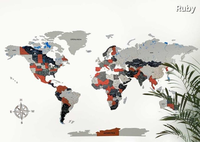 3D Premium Wooden World Map with Country Borders Country Names Capital Names US and Canada Borders and Names World Biggest City Names World Biggest Rivers World Biggest lakes World Main Roads 3D Map Effect