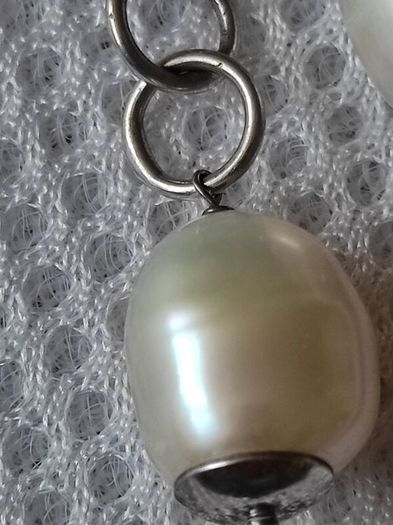 Sterling silver natural pearls necklace
