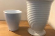 One Cream Vase and One white Vase