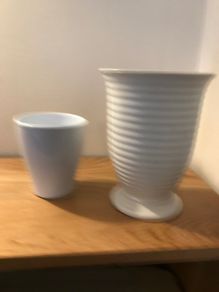 One Cream Vase and One white Vase