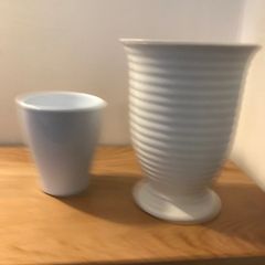 One Cream Vase and One white Vase