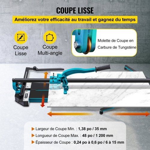 47 Inch Tile Cutter Single Rail Double Brackets Manual Tile Cutter 3/5 in Cap with Precise Laser Manual Tile Cutter Tools for Precision Cutting Suitable for Porcelain and Ceramic Floor Tiles