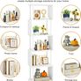 5/6-Tier Tall Bookshelf,S-Shaped Geometric Bookcase, Wood Display Shelves With Storage,Modern Bookshelf for Living Room Bedroom, Home Office, White Image 4