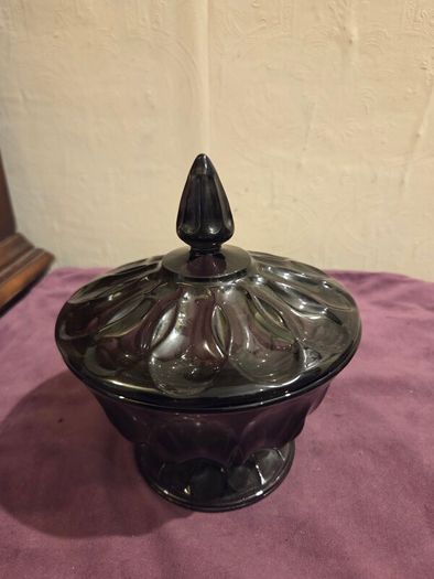 Anchor Hocking Fairfield Smoke Gray Candy Dish
