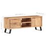 TV Cabinet 120x30x42 cm Solid Acacia Wood with Live Edges Image 3