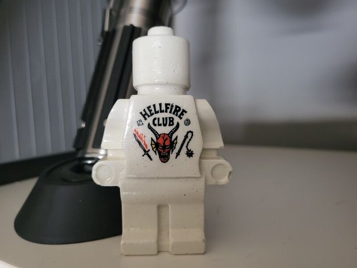 Handmade White Concrete Hellfire Club Stranger things Decorative Lego Man