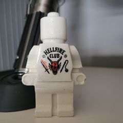 Handmade White Concrete Hellfire Club Stranger things Decorative Lego Man