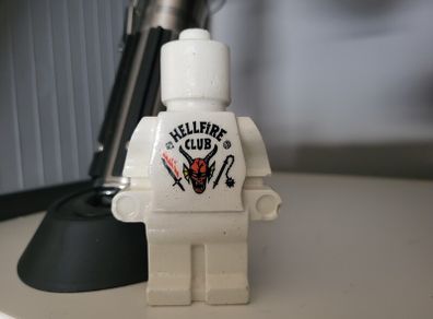 Handmade White Concrete Hellfire Club Stranger things Decorative Lego Man