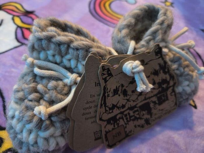Newborn, With Tags Padraig Cottage 100% Sheeps Wool Baby Slippers