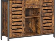 main image for ad _Sideboard, kitchen cabinet, side cabinet with drawer and lamellar doors, for kitchen, dining room, living room, industrial design, vintage brown-black