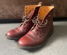 Tricker's Grassmere Lace up Boots Mens Burgundy Size UK9.5 Trickers