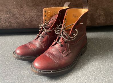 Tricker's Grassmere Lace up Boots Mens Burgundy Size UK9.5 Trickers