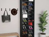Shoe Cabinet Black 54x34x183 cm Chipboard