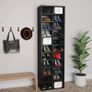 Shoe Cabinet Black 54x34x183 cm Chipboard Image 5