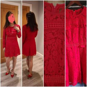 Chritmas Party Red Lace Dress - Delivery