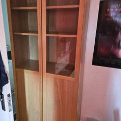 Ikea Bookcase with panel/glass doors (billy/oxberg)