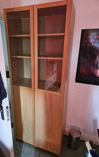 Ikea Bookcase with panel/glass doors (billy/oxberg)