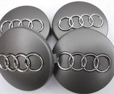 4 NEW  60 mm Silver AUDI Alloy Wheel caps